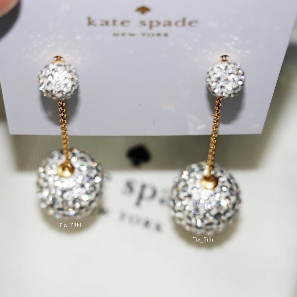 Kate Spade Sparkly Ball Dangling Earrings - Picture 2 of 3